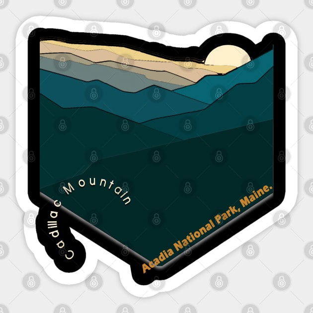 Cadillac Mountain Sticker by TeeText